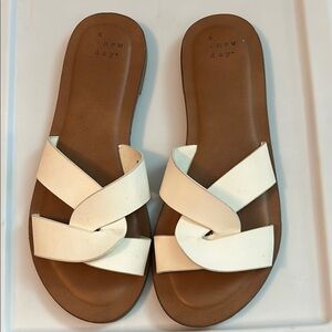 A New Day Women's White Slide Sandals